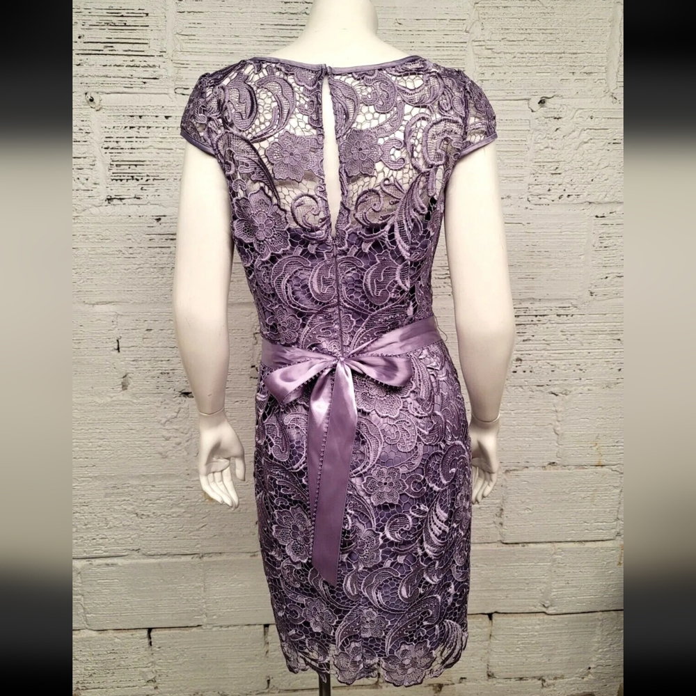 Adrianna Papell Sz 6 Shimmery Swirls Of Floral Paisley Elegant Sheath Dress